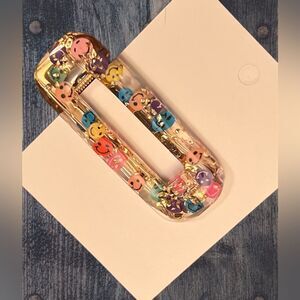 Smiley face Be Happy girls resin hair clip!